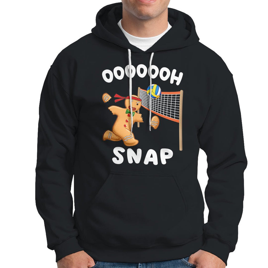 Christmas Sport Hoodie Volleyball Player Gingerbread Man Blocker Oh Snap TS09 Black Printyourwear