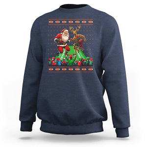 Christmas Sport Sweatshirt Santa Reindeer Play American Football TS09 Navy Printyourwear