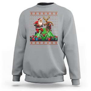 Christmas Sport Sweatshirt Santa Reindeer Play American Football TS09 Sport Gray Printyourwear