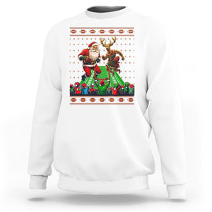 Christmas Sport Sweatshirt Santa Reindeer Play American Football TS09 White Printyourwear