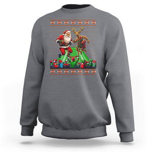 Christmas Sport Sweatshirt Santa Reindeer Play American Football TS09 Charcoal Printyourwear