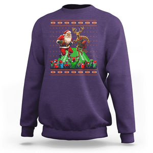 Christmas Sport Sweatshirt Santa Reindeer Play American Football TS09 Purple Printyourwear