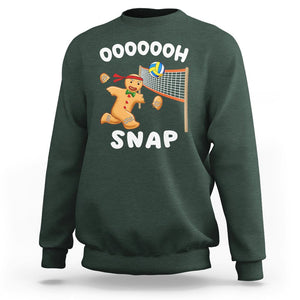 Christmas Sport Sweatshirt Volleyball Player Gingerbread Man Blocker Oh Snap TS09 Dark Forest Green Printyourwear