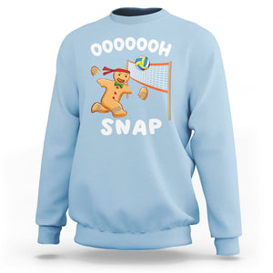 Christmas Sport Sweatshirt Volleyball Player Gingerbread Man Blocker Oh Snap TS09 Light Blue Printyourwear