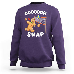 Christmas Sport Sweatshirt Volleyball Player Gingerbread Man Blocker Oh Snap TS09 Purple Printyourwear