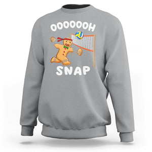 Christmas Sport Sweatshirt Volleyball Player Gingerbread Man Blocker Oh Snap TS09 Sport Gray Printyourwear