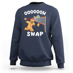 Christmas Sport Sweatshirt Volleyball Player Gingerbread Man Blocker Oh Snap TS09 Navy Printyourwear