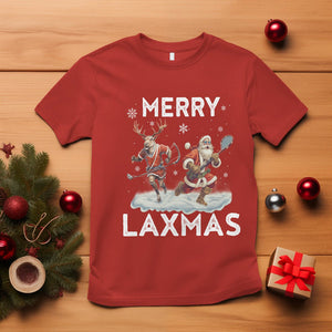 Christmas Sport T Shirt Merry LAXMAS Santa Reindeer Play Lacrosse TS09 Red Printyourwear