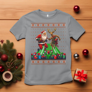 Christmas Sport T Shirt Santa Reindeer Play American Football TS09 Sport Gray Printyourwear