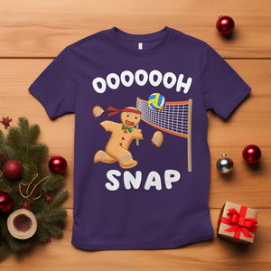 Christmas Sport T Shirt Volleyball Player Gingerbread Man Blocker Oh Snap TS09 Purple Printyourwear