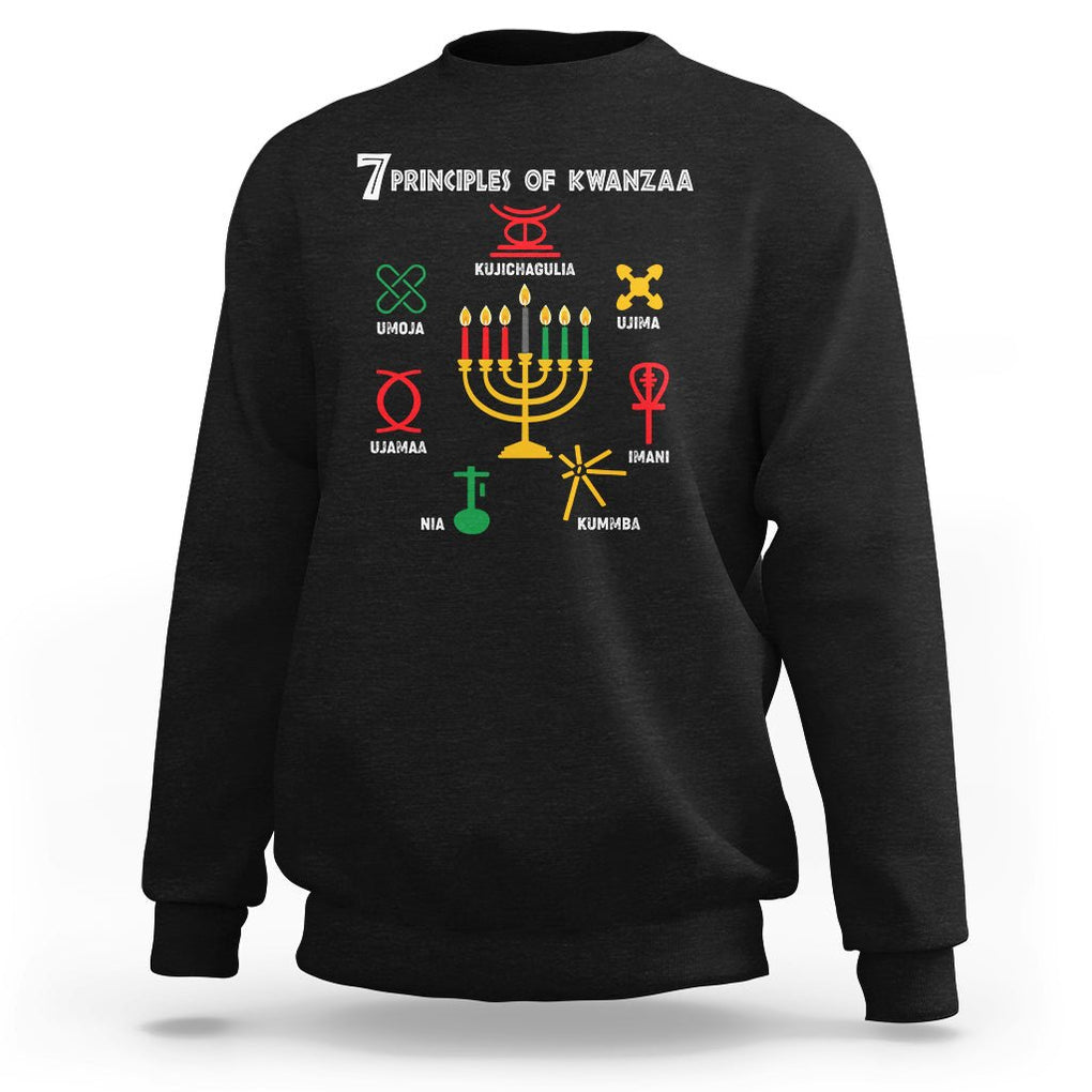 Christmas Sweatshirt 7 Principles Of Kwanzaa African American Festival TS09 Black Printyourwear