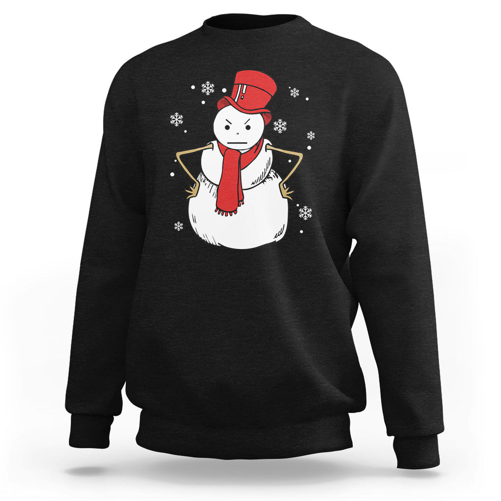 Christmas Sweatshirt Angry Snowman Funny Xmas TS09 Black Printyourwear