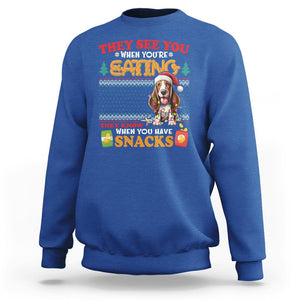 Christmas Sweatshirt Basset Hound See You're Eating Dog Lover TS09 Royal Blue Printyourwear