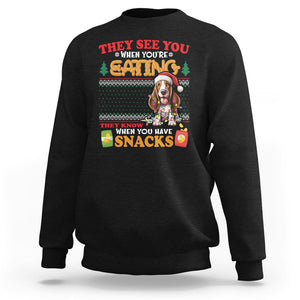 Christmas Sweatshirt Basset Hound See You're Eating Dog Lover TS09 Black Printyourwear