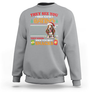 Christmas Sweatshirt Basset Hound See You're Eating Dog Lover TS09 Sport Gray Printyourwear