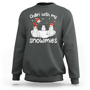 Christmas Sweatshirt Chillin With My Snowmies Funny Snowman Friendship TS09 Printyourwear