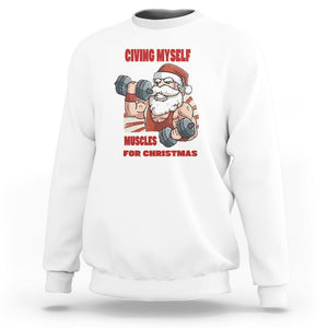 Christmas Sweatshirt Civing Muscles Santa Weightlifting Gymer TS09 White Printyourwear