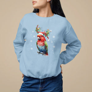 Christmas Sweatshirt Cute Parot Reindeer Santa Hat TS09 Printyourwear