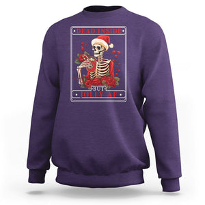 Christmas Sweatshirt Dead Inside But Jolly AF Funny Chillin'Skeleton TS09 Purple Printyourwear