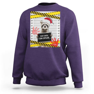 Christmas Sweatshirt Dear Santa I Can Explain Funny Raccoon Lover TS09 Purple Printyourwear