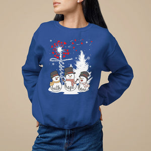 Christmas Sweatshirt Faith Hope Love Snowman Dandelion Jesus TS09 Printyourwear