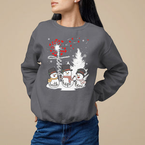 Christmas Sweatshirt Faith Hope Love Snowman Dandelion Jesus TS09 Printyourwear