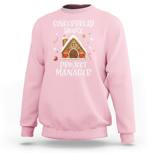 Christmas Sweatshirt Gingerbread House Project manager Decorating Baking TS09 Light Pink Printyourwear