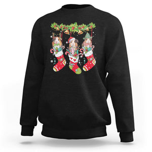 Christmas Sweatshirt Guinea Pig In Xmas Socks Cute Santa Hat TS09 Black Printyourwear