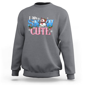 Christmas Sweatshirt I Am Snow Cute Snowman Winter Chilling TS09 Charcoal Printyourwear