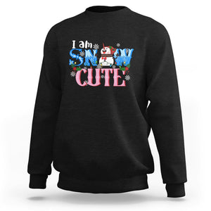 Christmas Sweatshirt I Am Snow Cute Snowman Winter Chilling TS09 Black Printyourwear