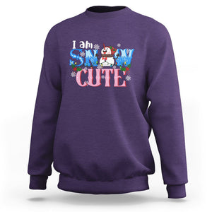 Christmas Sweatshirt I Am Snow Cute Snowman Winter Chilling TS09 Purple Printyourwear