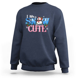 Christmas Sweatshirt I Am Snow Cute Snowman Winter Chilling TS09 Navy Printyourwear