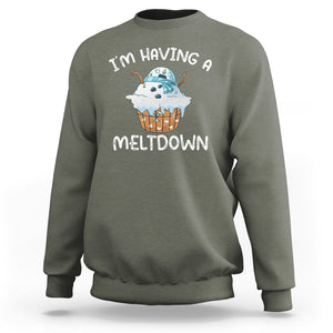 Christmas Sweatshirt I'm Having a Meltdown Snowman Xmas Melting Snow Icecream TS09 Printyourwear