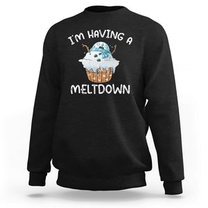 Christmas Sweatshirt I'm Having a Meltdown Snowman Xmas Melting Snow Icecream TS09 Sapphire Printyourwear