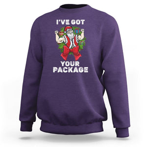 Christmas Sweatshirt I've Got Your Package Ugly Santa Gymer Gift TS09 Purple Printyourwear