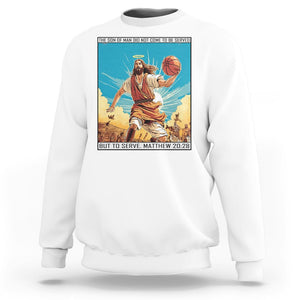 Christmas Sweatshirt Jesus Baseketball Player Crossing Up Christian Funny Xmas TS09 White Printyourwear