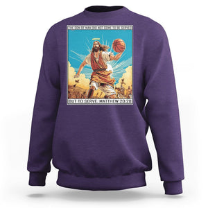 Christmas Sweatshirt Jesus Baseketball Player Crossing Up Christian Funny Xmas TS09 Purple Printyourwear