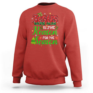 Christmas Sweatshirt Jesus Is The Reason For The Season TS09 Red Printyourwear