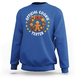 Christmas Sweatshirt Official Cookie Tester Baking Gingerbread Men TS09 Royal Blue Printyourwear