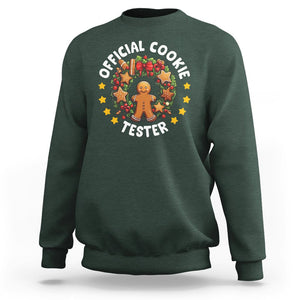 Christmas Sweatshirt Official Cookie Tester Baking Gingerbread Men TS09 Dark Forest Green Printyourwear