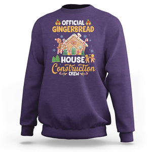 Christmas Sweatshirt Official Gingerbread House Construction Crew Decorating TS09 Purple Printyourwear