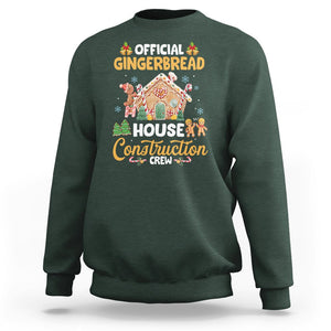 Christmas Sweatshirt Official Gingerbread House Construction Crew Decorating TS09 Dark Forest Green Printyourwear