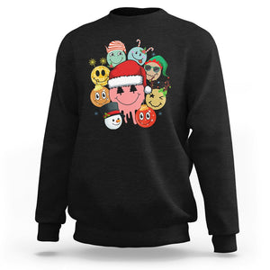 Christmas Sweatshirt Retro Groovy Xmas Tree Eye Face Reindeer Snowman Efl TS09 Black Printyourwear