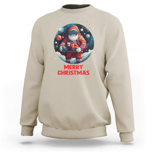 Christmas Sweatshirt Santa Astronaut Xmas Space Colorful Planet TS09 Sand Printyourwear