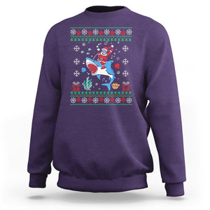 Christmas Sweatshirt Santa Riding Shark Diver Ocean Xmas Holiday TS09 Printyourwear