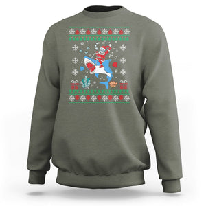 Christmas Sweatshirt Santa Riding Shark Diver Ocean Xmas Holiday TS09 Printyourwear