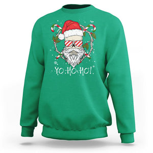 Christmas Sweatshirt Skull Santa Beard Sunglass Candy Cane TS09 Printyourwear