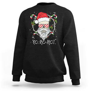 Christmas Sweatshirt Skull Santa Beard Sunglass Candy Cane TS09 Purple Printyourwear