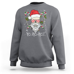 Christmas Sweatshirt Skull Santa Beard Sunglass Candy Cane TS09 Printyourwear