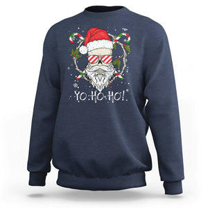 Christmas Sweatshirt Skull Santa Beard Sunglass Candy Cane TS09 Printyourwear